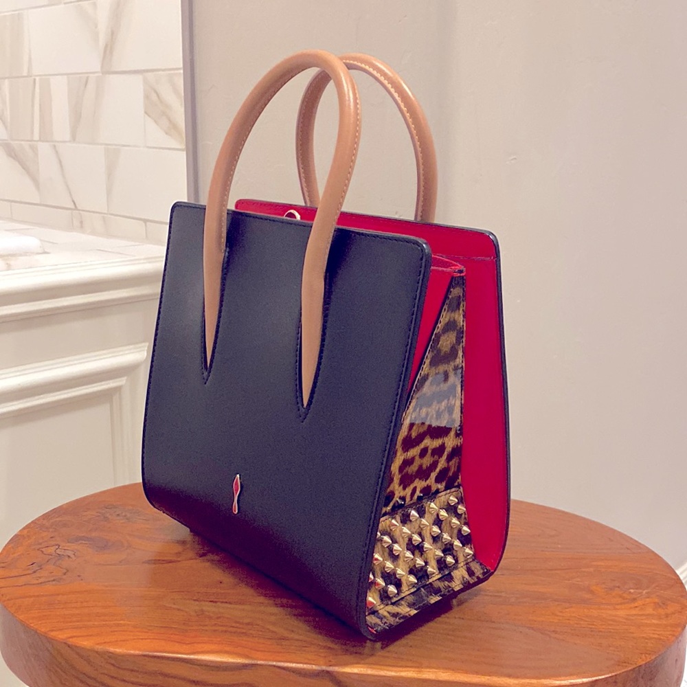 100% Authentic Small Louboutin Paloma Leopard Studded Tote! 👜 STUNNING!!